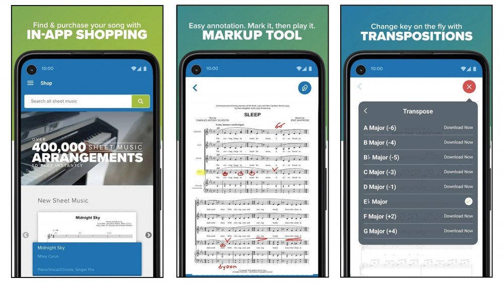 تطبيق Musicnotes لشراء وتعليق وعرض درجات الموسيقى