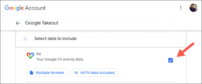 استخدم Takeout لإجراء نسخ احتياطي لبيانات Google Fit