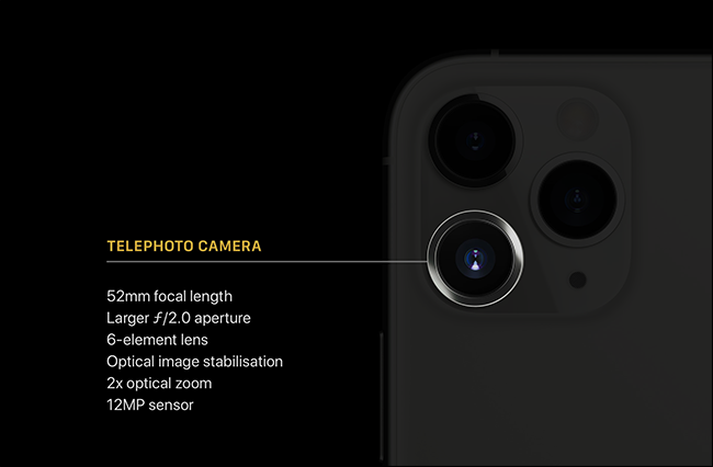 تستخدم Apple مواصفات الكاميرا الخاصة بالكاميرا المقربة على iPhone.