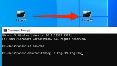 صورة كيفية تحويل ملفات الوسائط باستخدام موجه الأوامر على نظام التشغيل Windows 10
