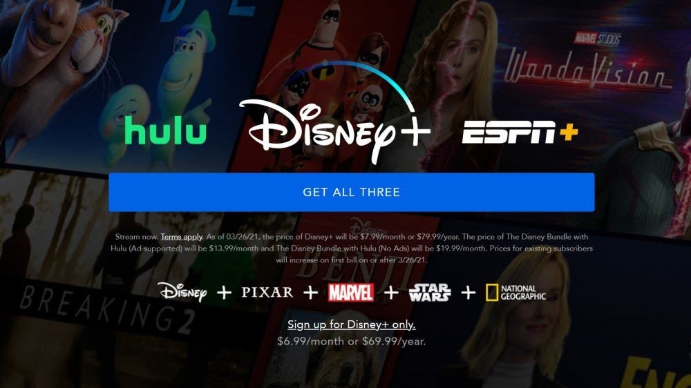 شاشة تسجيل الدخول إلى Disney + وتفاصيل زيادة الأسعار