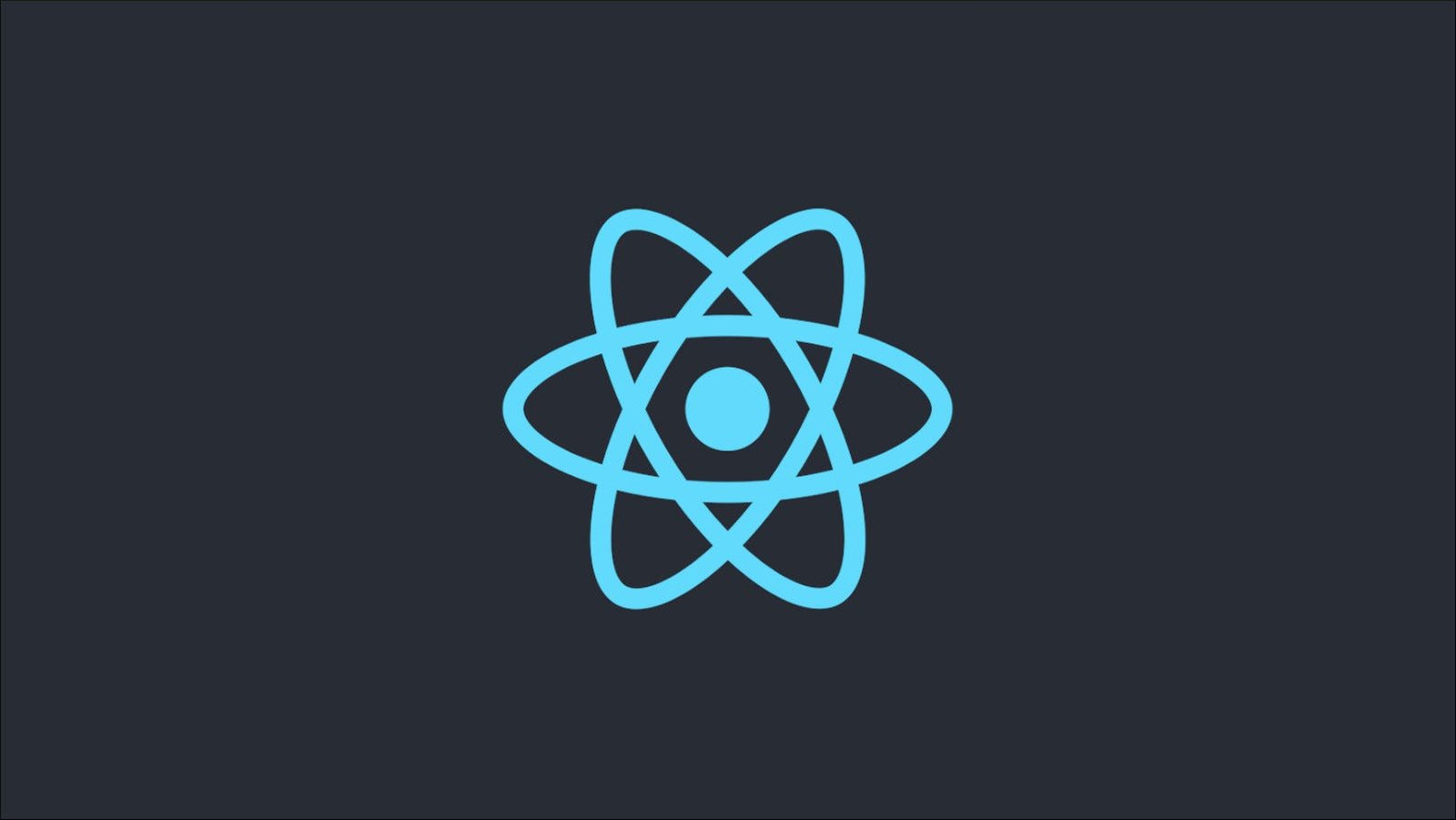 React logo on a dark background