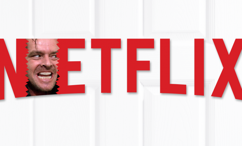 A Netflix logo with Jack Nicholson
