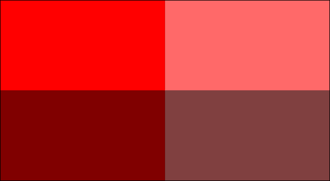 مقارنة بين الأحمر المشبع والأحمر غير المشبع