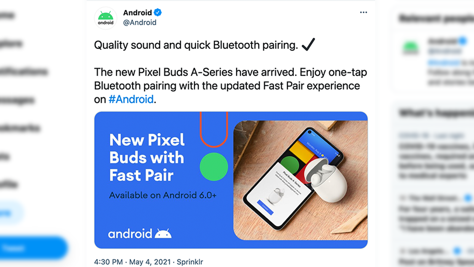 أعلنت Google عن غير قصد عن سلسلة Pixel Buds A على Twitter

